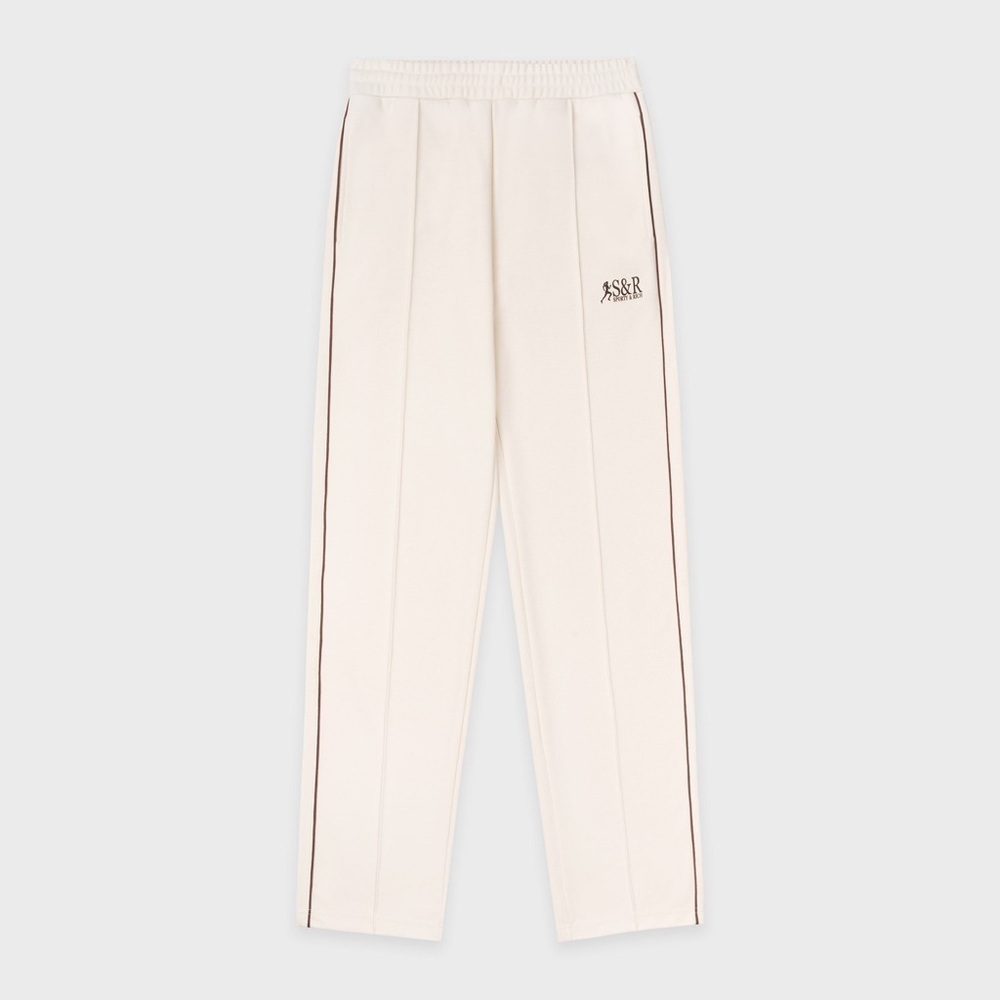 Sporty & Rich Action logo Track Pants - Milk/Cocoa Large